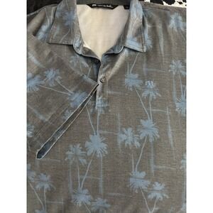 Travis Mathew Polo Large Hawaiian Palm Tropical Golf Performance Short Sleeve